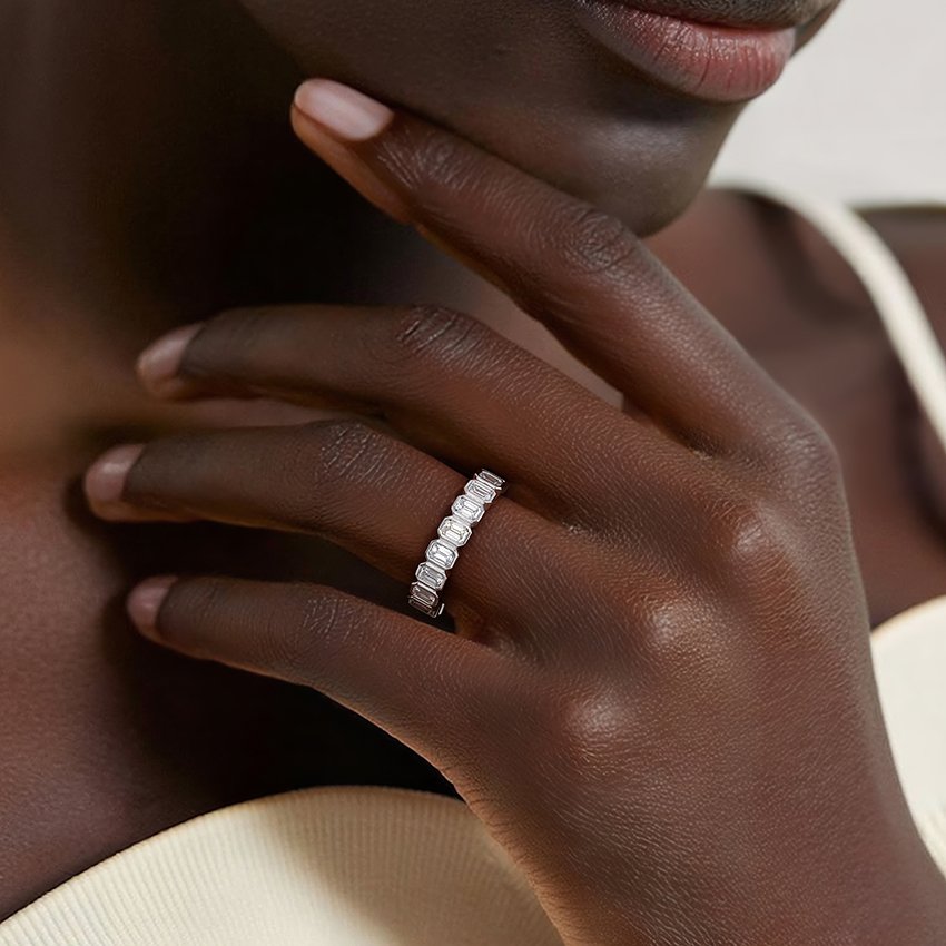 Soreia Emerald Cut Eternity Lab Diamond Ring - Image 4