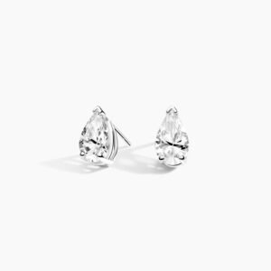 Pear Lab Grown Diamond Stud Earrings (1 ct. tw.) in 18K White Gold