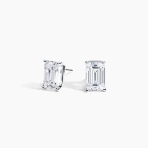 Emerald Cut Diamond Stud Earrings (1 ct. tw.) in 18K White Gold