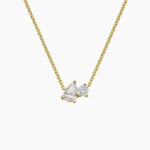 Toi et Moi Necklace (1/8 ct. tw.) in 14K Yellow Gold