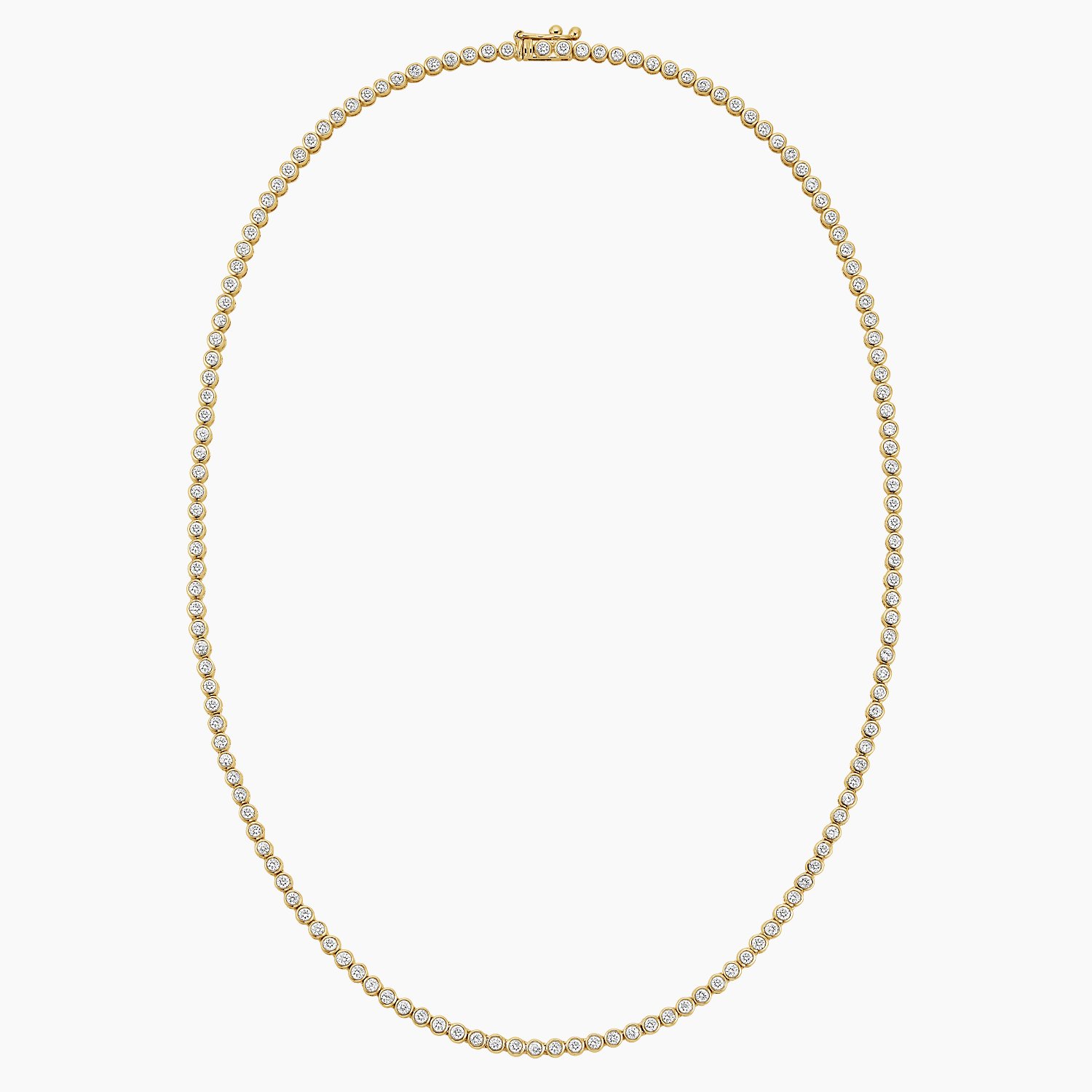 Bezel Lab Diamond Tennis Necklace (3 1/2 ct. tw.) in 14K Yellow Gold - Image 4