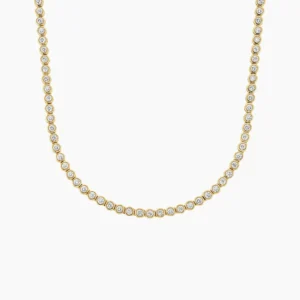 Bezel Lab Diamond Tennis Necklace (3 1/2 ct. tw.) in 14K Yellow Gold