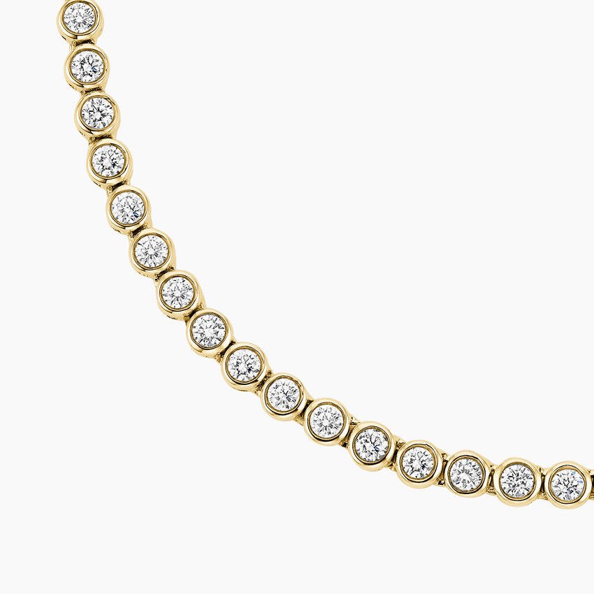 Bezel Lab Diamond Tennis Necklace (3 1/2 ct. tw.) in 14K Yellow Gold - Image 3