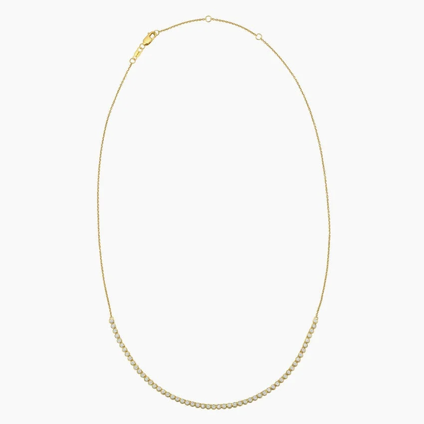 1/3 Coverage Petite Bezel Lab Diamond Tennis Necklace (3/4 ct. tw.) in 14K Yellow Gold - Image 5