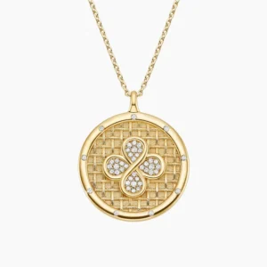 Madison Keys Diamond Infinity Medallion Necklace (1/10 ct. tw.) in 14K Yellow Gold