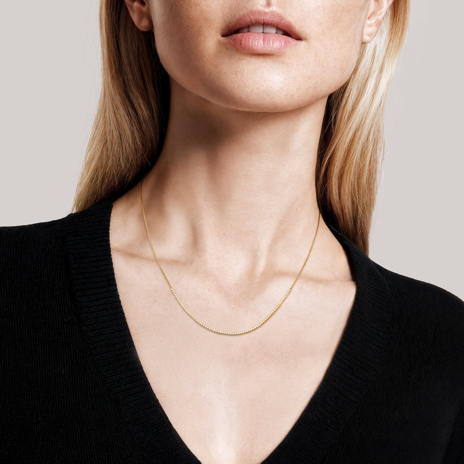 1/3 Coverage Petite Diamond Tennis Necklace (1 ct. tw.) - Image 2