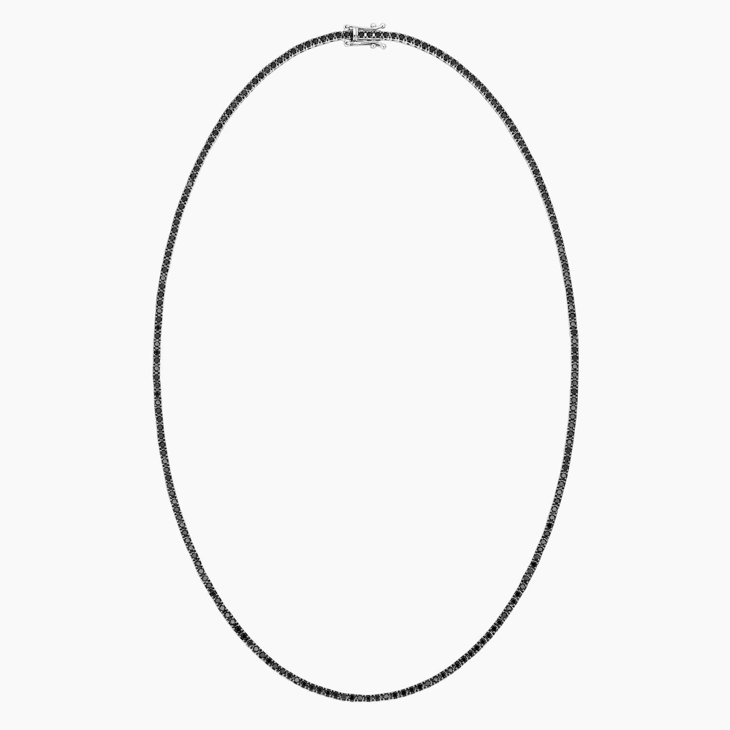 Black Diamond Tennis Necklace (3 ct. tw.) in 14K White Gold - Image 3