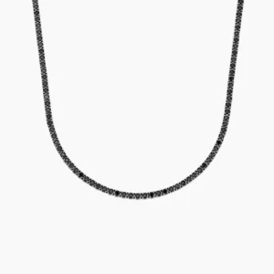 Black Diamond Tennis Necklace (3 ct. tw.) in 14K White Gold