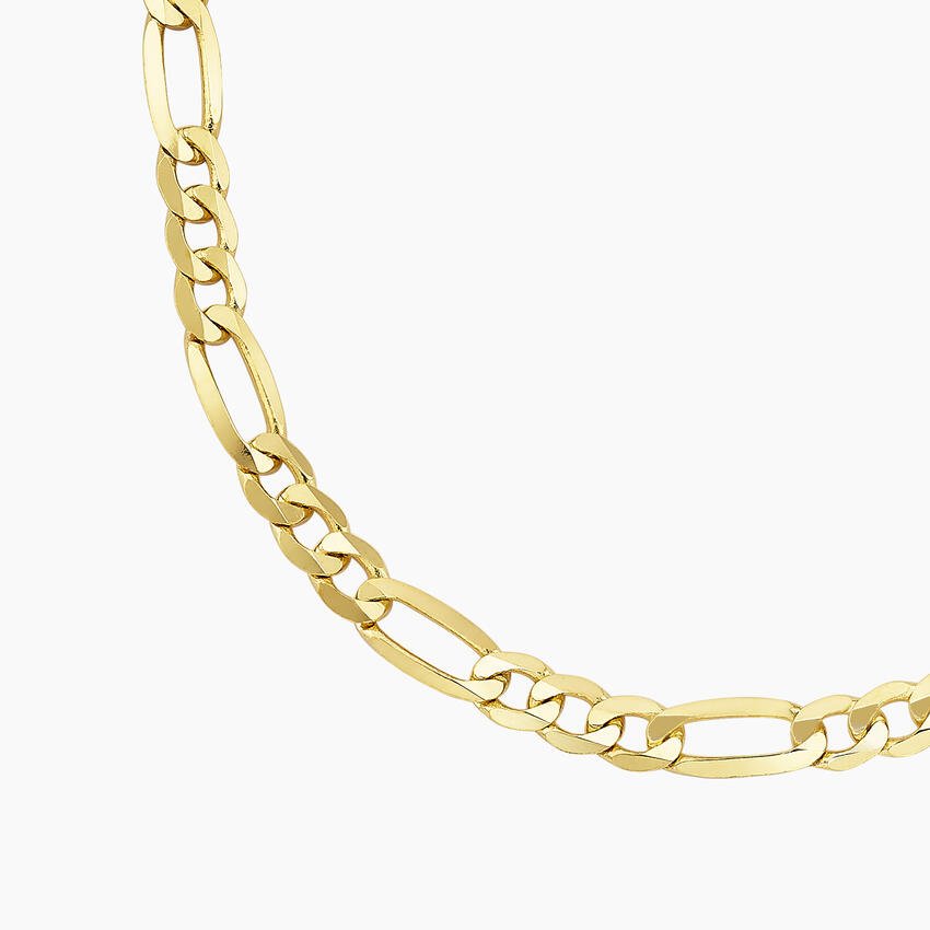 Ari 22 in. Beveled Figaro Chain Necklace in 14K Yellow Gold - Image 3