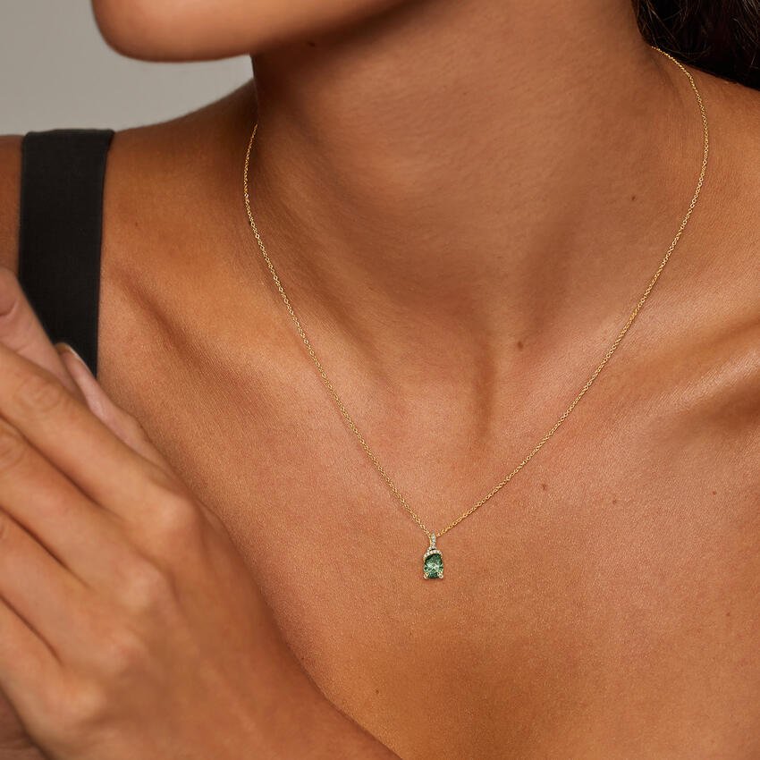 Pacific Green Lab Diamond Pavé Pendant (7/8 ct. tw.) in 18K Yellow Gold - Image 5