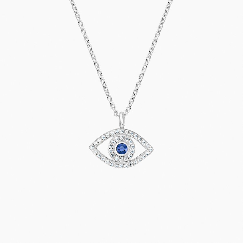 Evil Eye Sapphire and Diamond Pendant