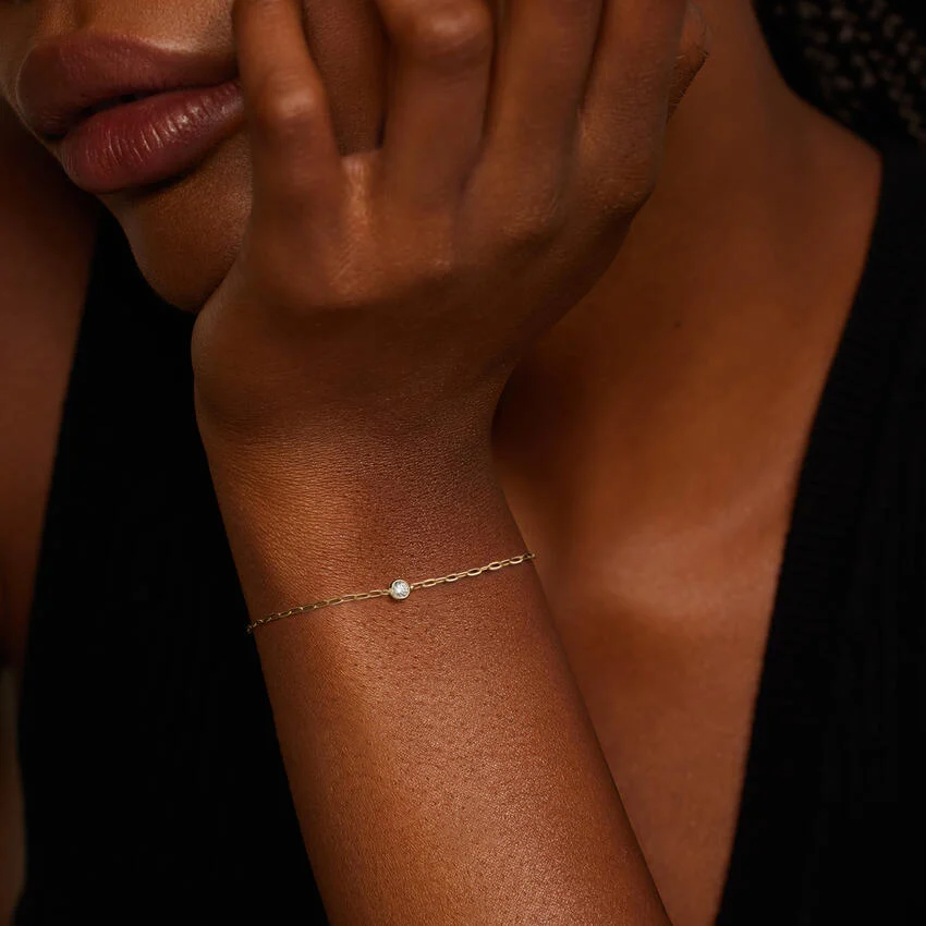 7 in. Round Lab Diamond Paperclip Chain Bracelet - Image 3