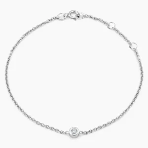 Diamond Bezel Bracelet in Silver
