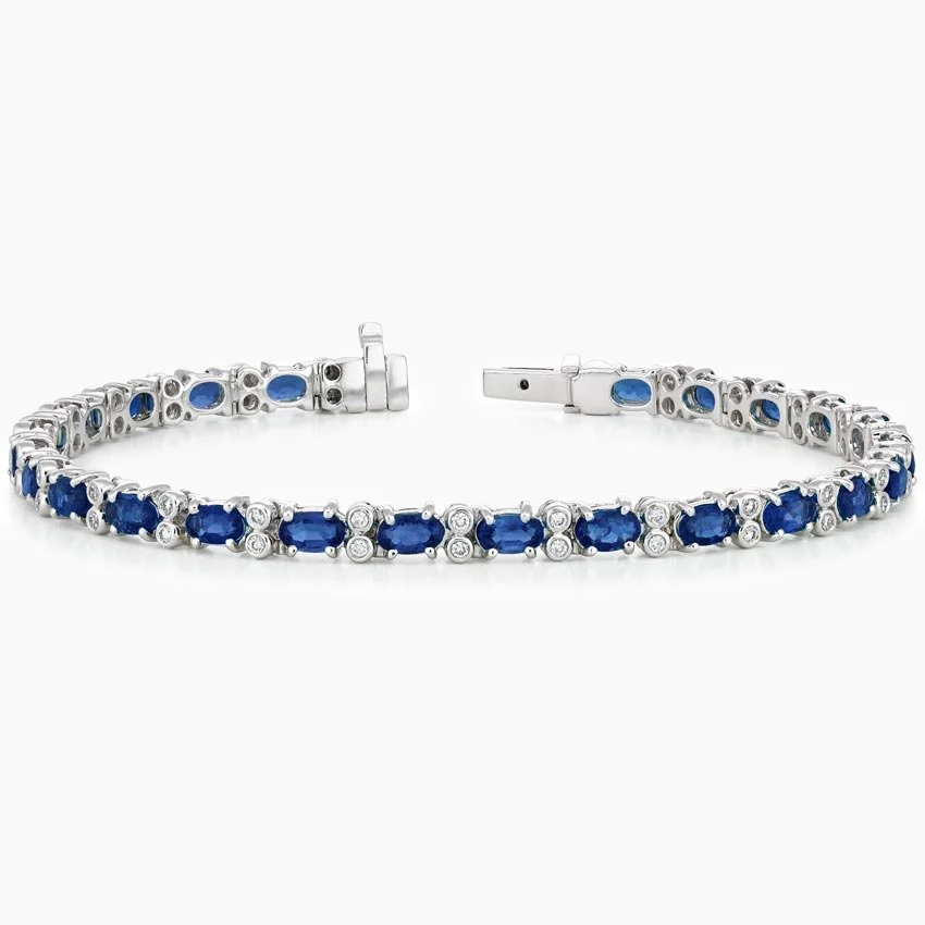 Azura Sapphire and Diamond Bracelet (1/2 ct. tw.) in 18K White Gold - Image 3