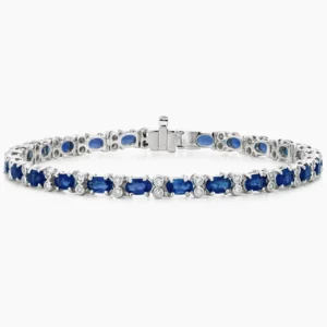 Azura Sapphire and Diamond Bracelet (1/2 ct. tw.) in 18K White Gold
