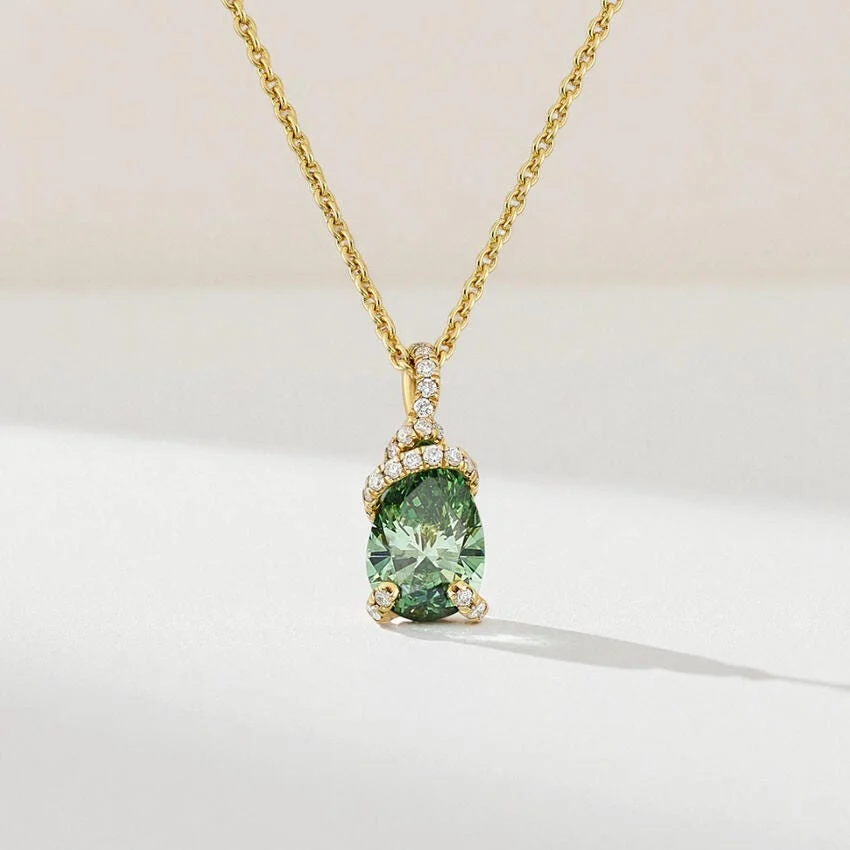 Pacific Green Lab Diamond Pavé Pendant (7/8 ct. tw.) in 18K Yellow Gold - Image 3
