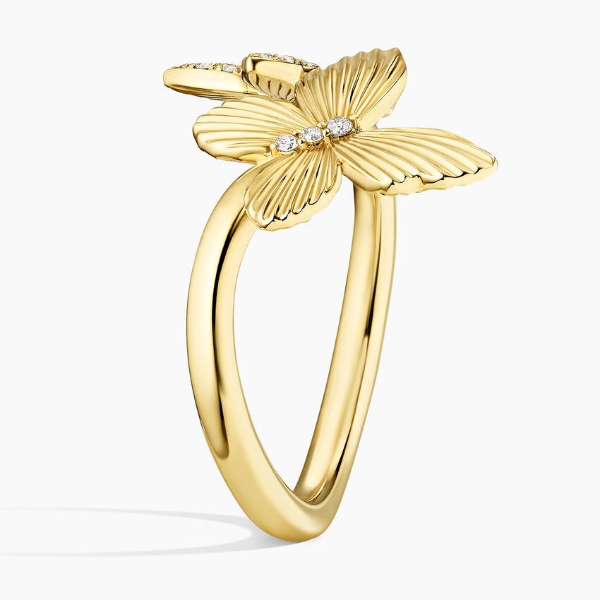 Butterfly Toi et Moi Diamond Ring (1/8 ct. tw.) in 14K Yellow Gold - Image 4