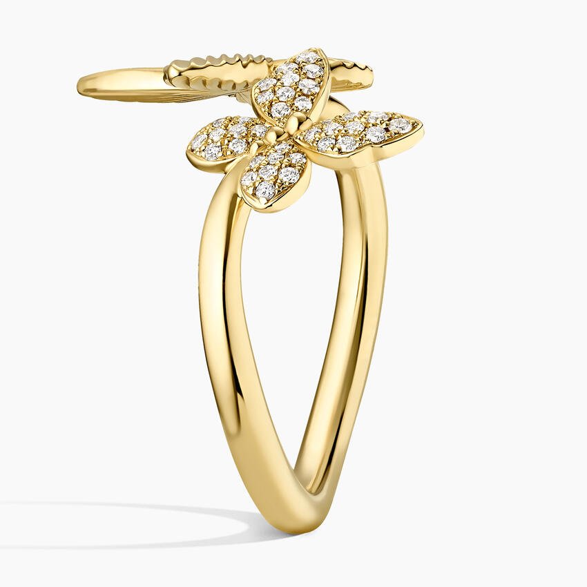 Butterfly Toi et Moi Diamond Ring (1/8 ct. tw.) in 14K Yellow Gold - Image 3