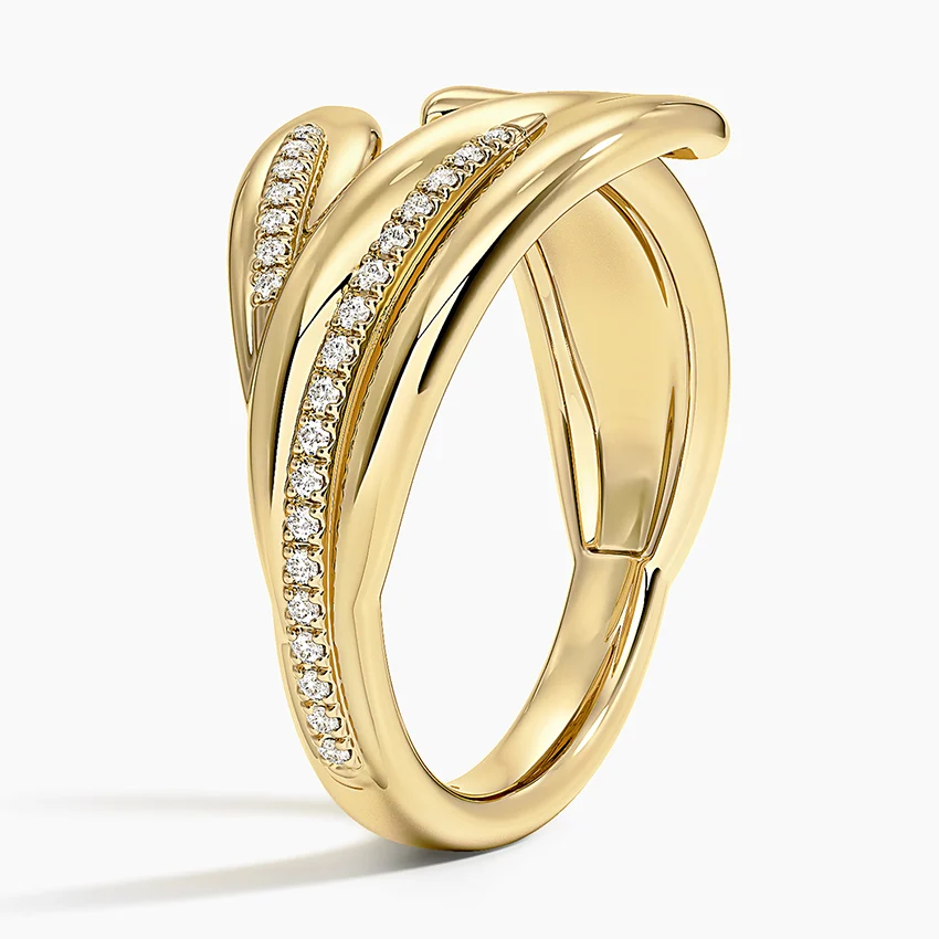 Jane Goodall Olive Branch Lab Diamond Ring (1/8 ct. tw.) in 14K Yellow Gold - Image 3