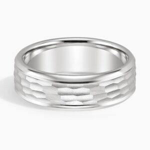 River 6mm Wedding Ring in 18K White Gold