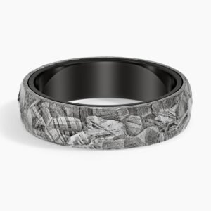 Hammered Meteorite 6mm Tungsten Wedding Ring