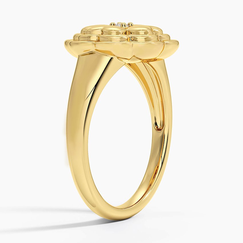 Clover Diamond Ring in 14K Yellow Gold - Image 2