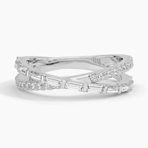 Baguette and Round Lab Diamond Crossover Ring (1/2 ct. tw.)