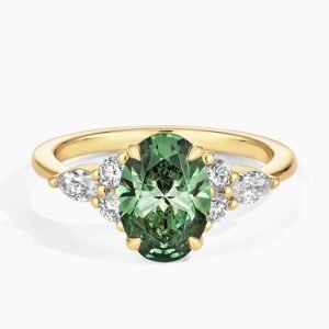 Luxe Nadia Pacific Green Oval Lab Diamond Ring (2 1/4 ct. tw.)