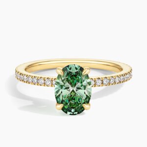 Demi Three-Quarter Coverage Pacific Green Oval Lab Diamond Ring (1 2/3 ct. tw.)