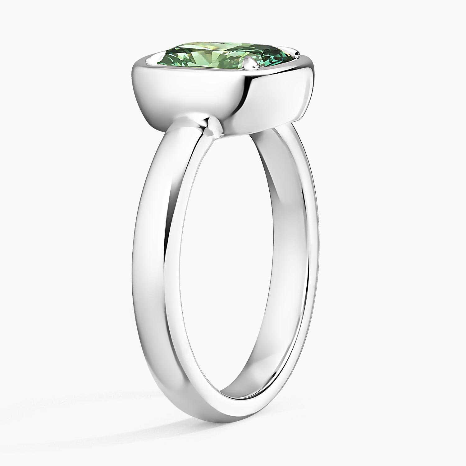 Andrea Bezel Prong Pacific Green Cushion Lab Diamond Ring (2 ct. tw.) - Image 3