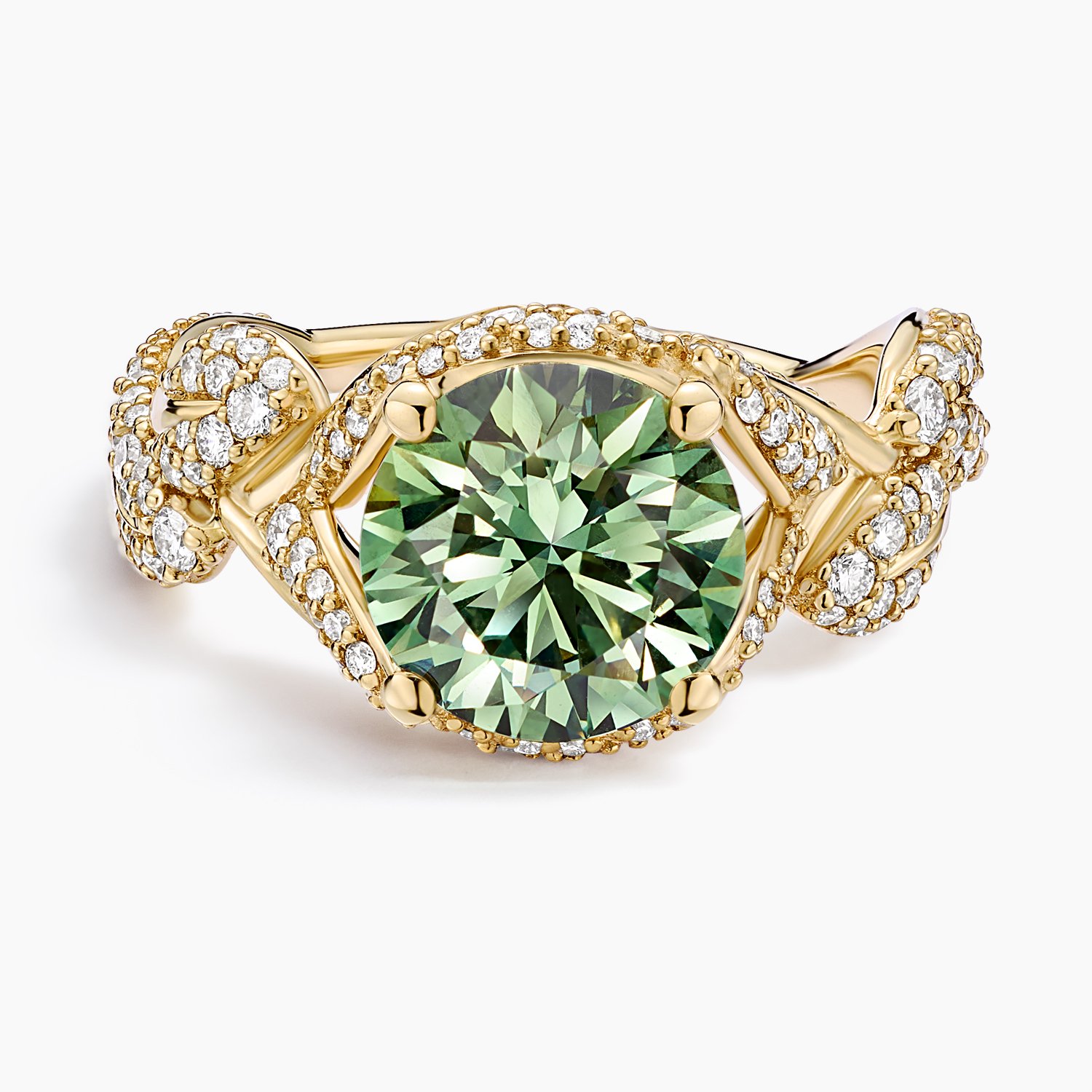 Jane Goodall Olive Branch Statement Lab Diamond Ring (4 ct. tw.) in 18K Yellow Gold