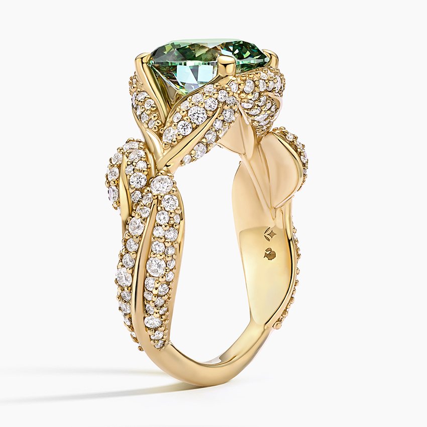 Jane Goodall Olive Branch Statement Lab Diamond Ring (4 ct. tw.) in 18K Yellow Gold - Image 2
