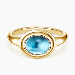 Double Bezel Cabochon Peridot Diamond Ring