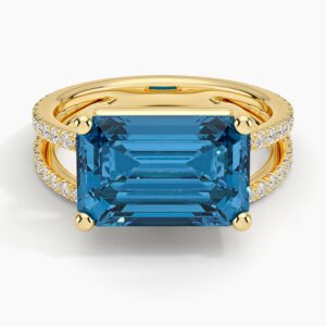 Revelry London Blue Topaz and Diamond Cocktail Diamond Ring