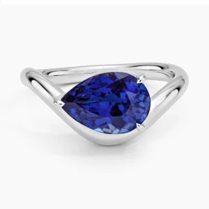 Silhouette Pink Lab Sapphire Cocktail Diamond Ring