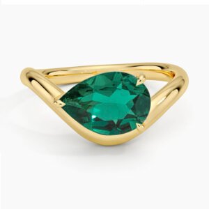 Silhouette Lab Emerald Cocktail Diamond Ring