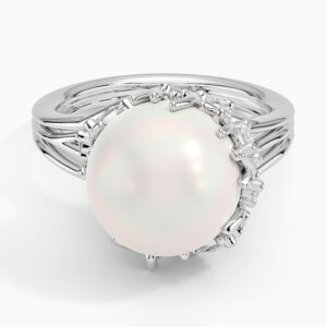 Cotillion Cultured Pearl and Diamond Cocktail Diamond Ring