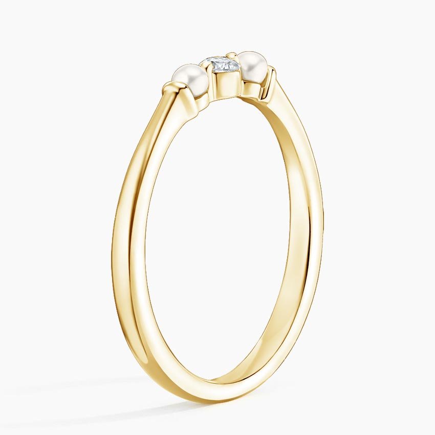 Marlene Freshwater Cultured Pearl and Diamond Ring in 18K Yellow Gold - Image 2