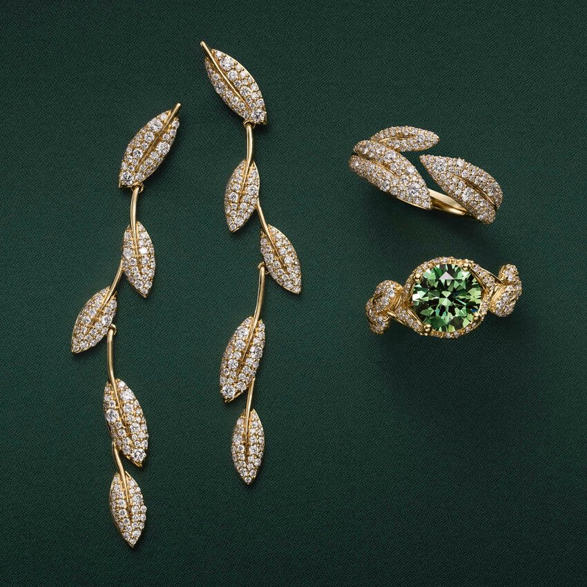 Jane Goodall Olive Branch Statement Lab Diamond Ring (4 ct. tw.) in 18K Yellow Gold - Image 3