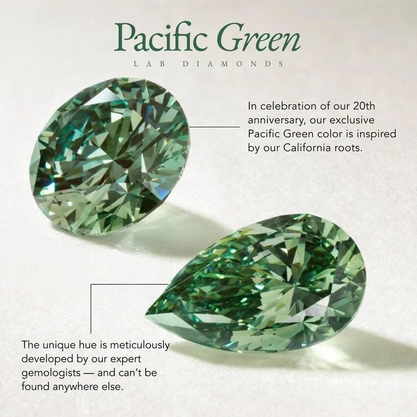 Andrea Bezel Prong Pacific Green Cushion Lab Diamond Ring (2 ct. tw.) - Image 2
