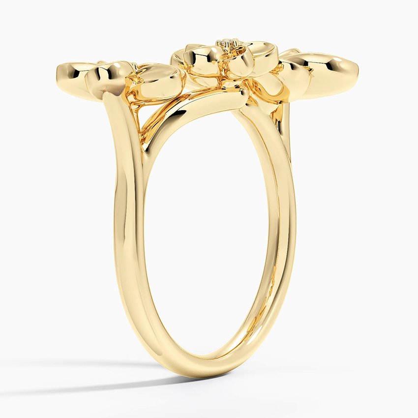 Plumeria Lab Diamond Open Diamond Ring - Image 3