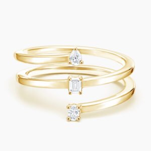 Pascal Three Stone Lab Diamond Wrap Diamond Ring