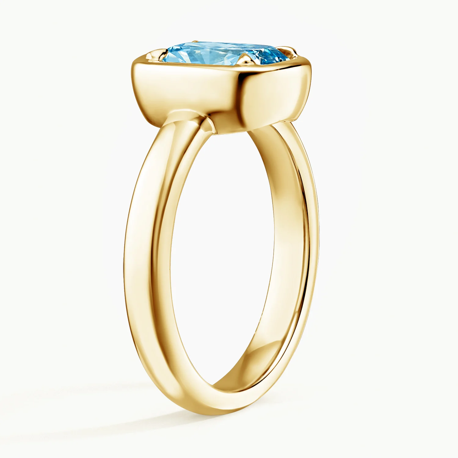 Andrea Bezel Prong Malibu Blue Cushion Lab Diamond Ring (2 ct. tw.) - Image 3