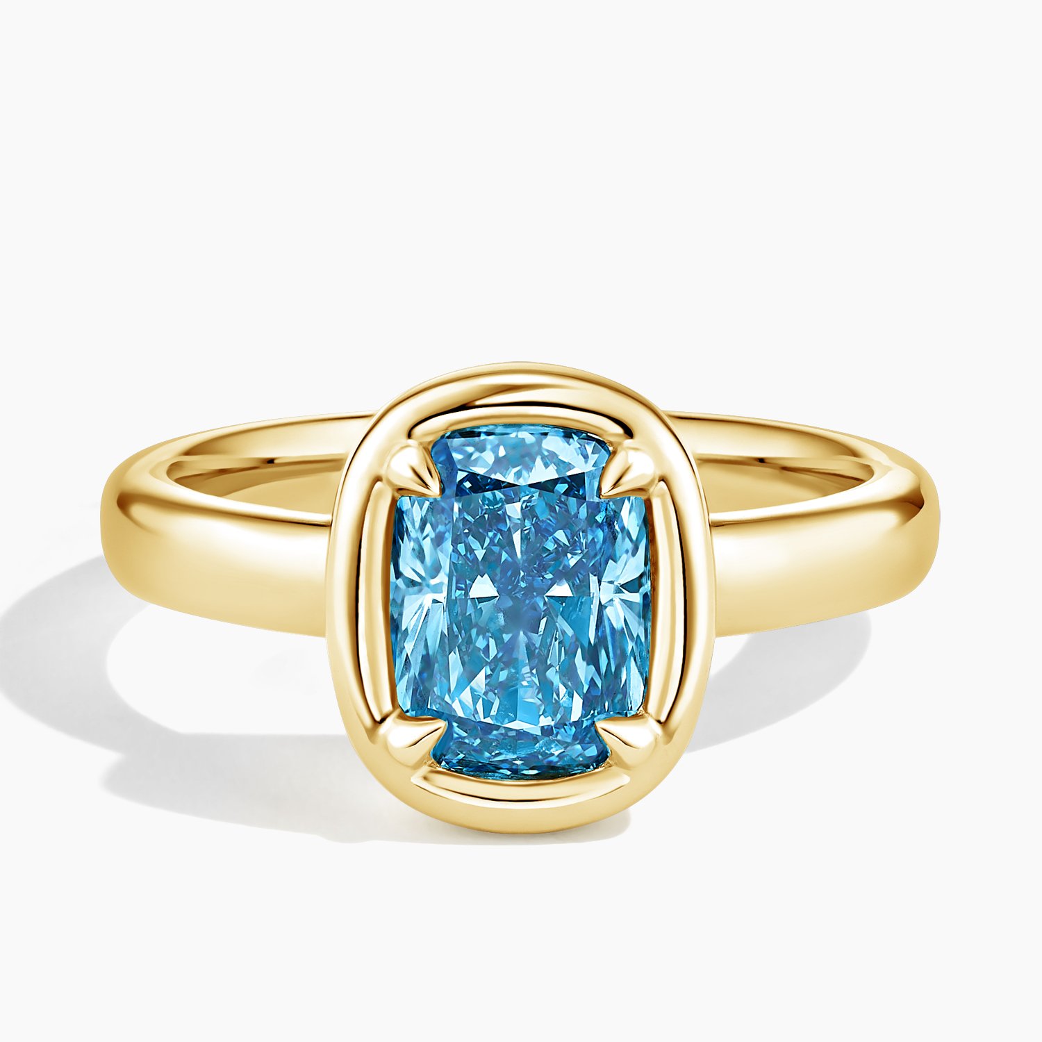 Andrea Bezel Prong Malibu Blue Cushion Lab Diamond Ring (2 ct. tw.)