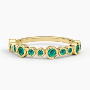Portofino Bezel Lab Emerald Diamond Ring
