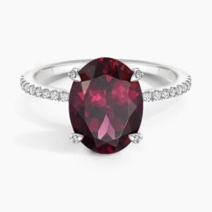 Cabaret Garnet and Diamond Cocktail Diamond Ring