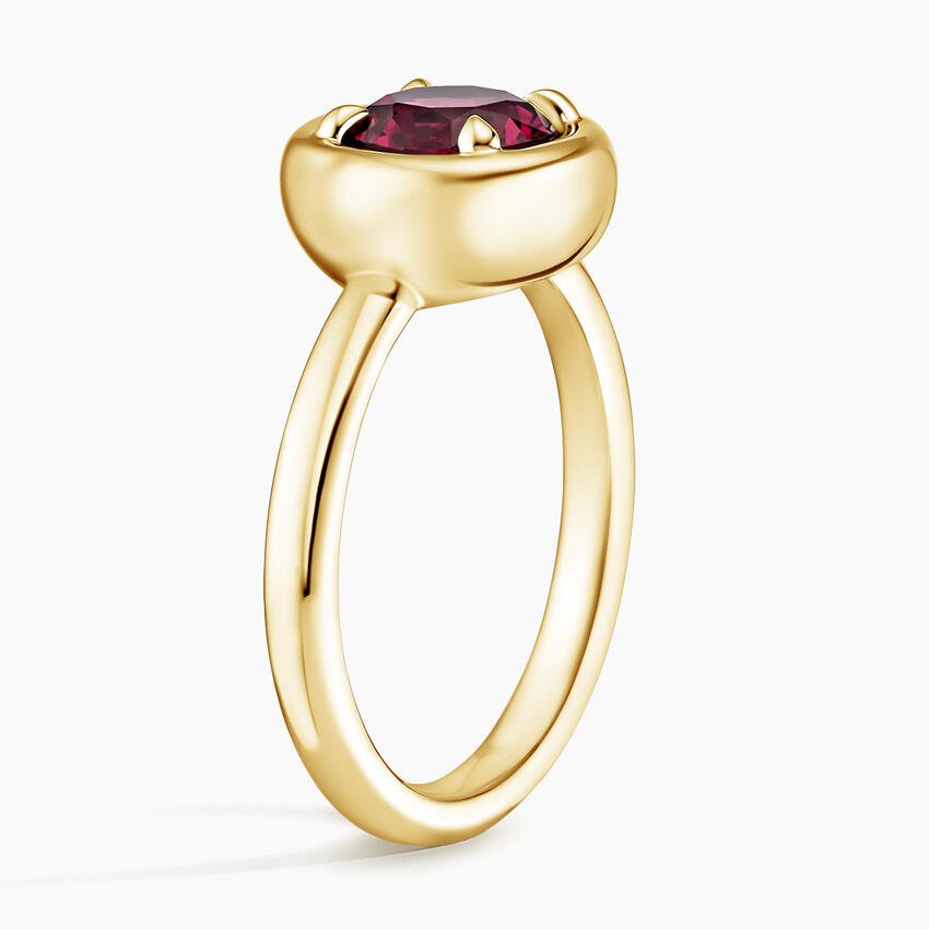 Andrea Moyo Garnet Bezel Prong Diamond Ring - Image 2
