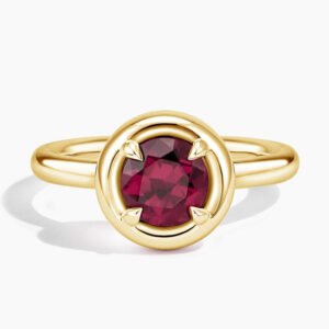 Andrea Moyo Garnet Bezel Prong Diamond Ring