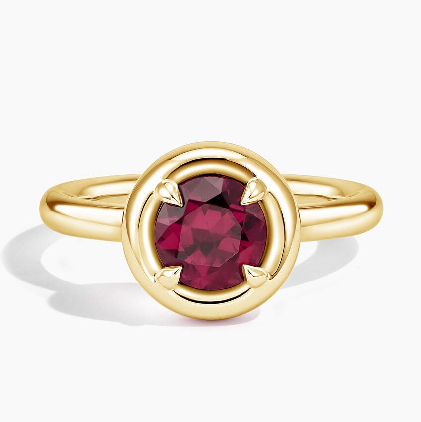 Andrea Moyo Garnet Bezel Prong Diamond Ring