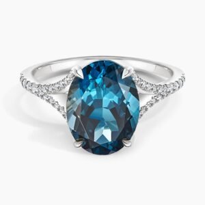 Jubilee London Blue Topaz and Diamond Cocktail Diamond Ring